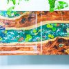 Artisan Koi Pond Desk - Wood and Clear Epoxy Resin