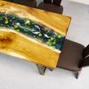 Unique wood and resin table, seats 6-8 people