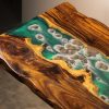 Handcrafted rock waterfall bar counter 2.8m made from wood and resin