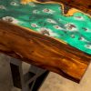 Handcrafted rock waterfall bar counter 2.8m made from wood and resin