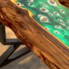 Handcrafted rock waterfall bar counter 2.8m made from wood and resin
