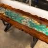 Handcrafted rock waterfall bar counter 2.8m made from wood and resin