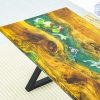 Iconic TV Wood Resin Koi fish design desk made from wood and resin