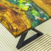 Iconic TV Wood Resin Koi fish design desk made from wood and resin