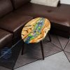 Handcrafted wood and resin oval coffee/side table featuring iconic Koi fish and yellow Tamarind wood